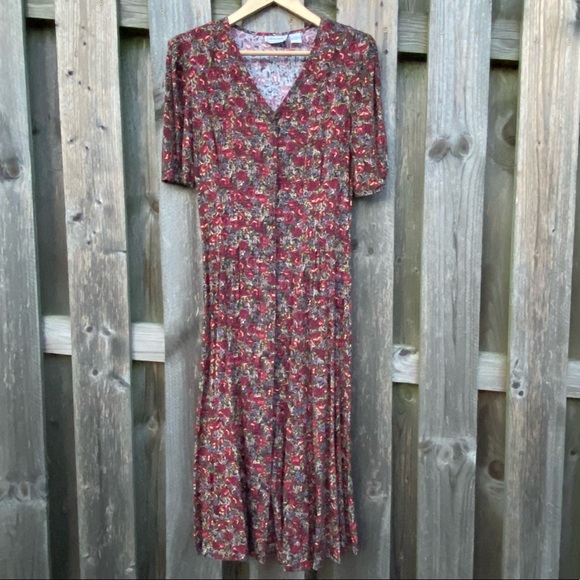 Orange Avocado Patttern Print Dress